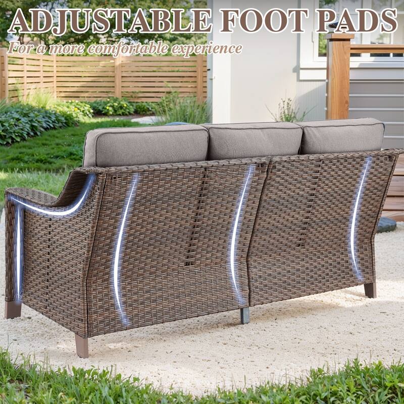 Outdoor Sofa Seating Chair with Ottoman and Table