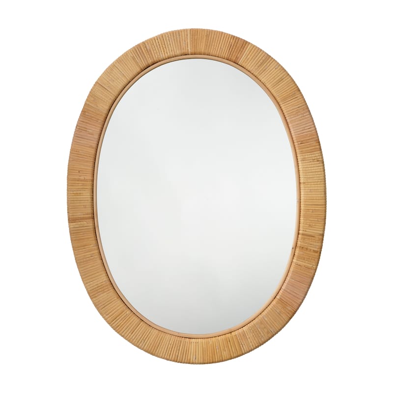 Alden Décor Zuri Rattan Oval Mirror