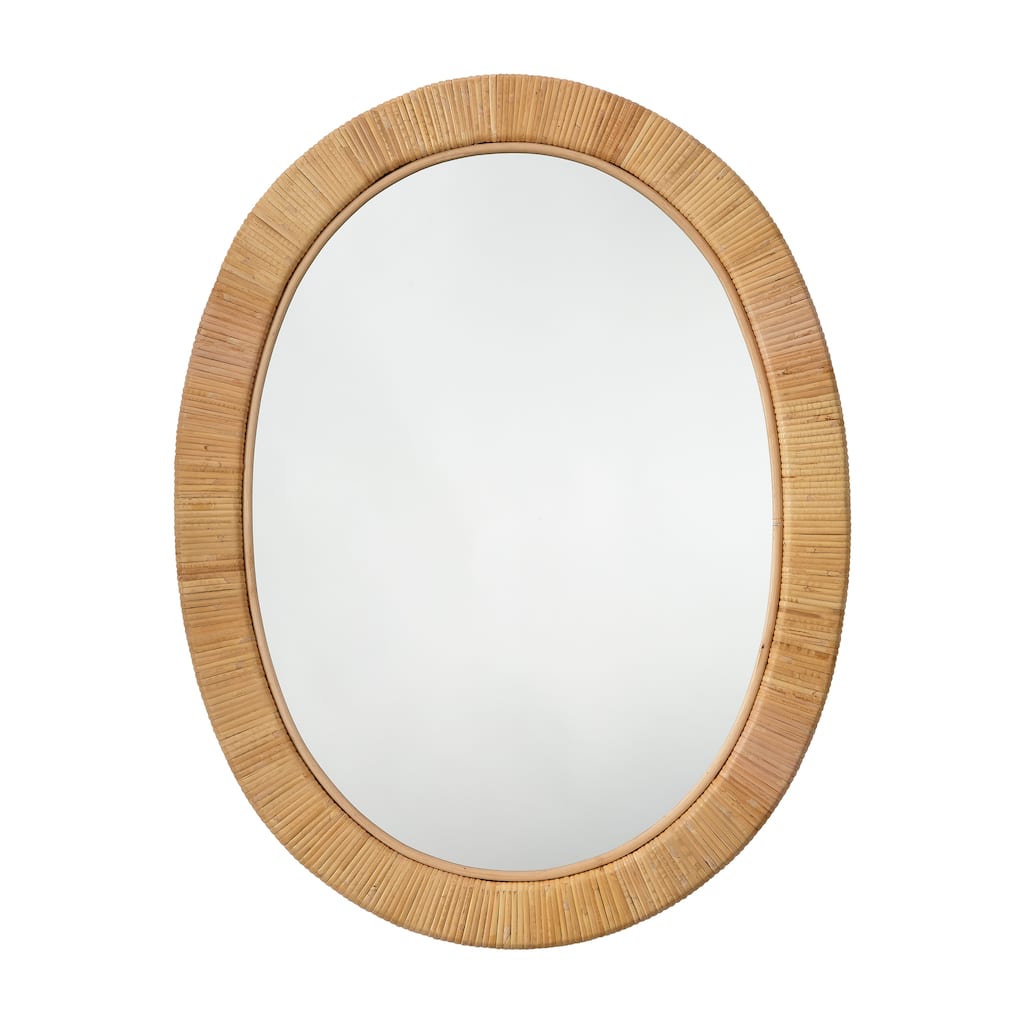 Alden Décor Zuri Rattan Oval Mirror