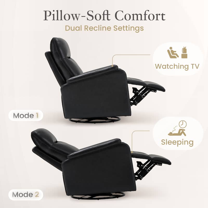 Fabric Recliner Sofa Chair Swivel Rocking Footrest-Single Seat for Living Room