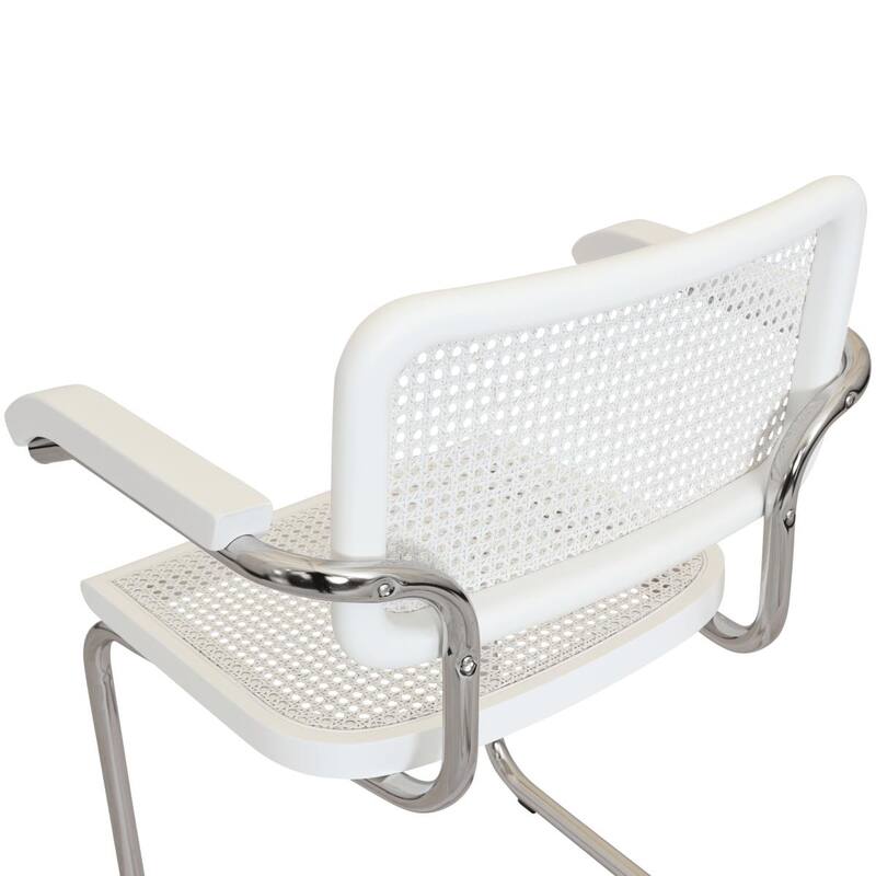 Breuer Chair Company Marcel Breuer Cesca Cane Cantilever Armchair Arm Chair w/ Chrome Steel Frame (Various Wood & Cane Colors)