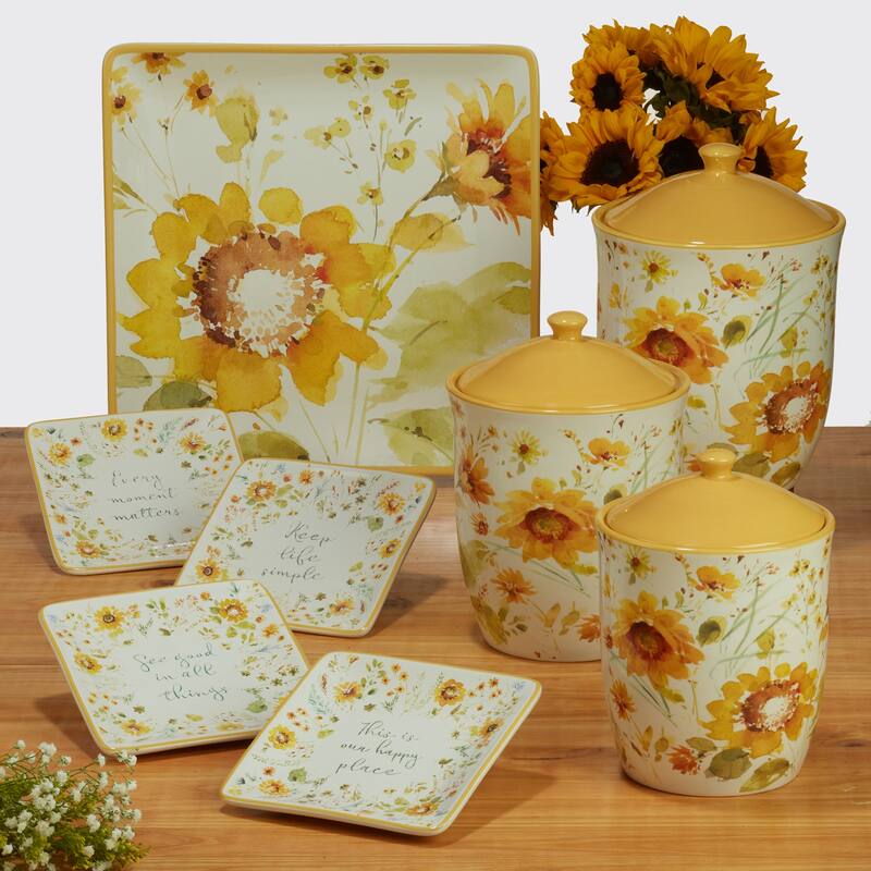 Certified International Sunflowers Forever 11" Dinnerware Plates, Set of 4 - 11" x 11"
