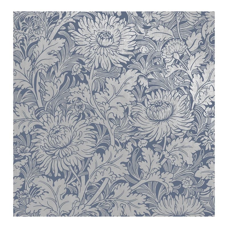 Zinnia Blue Floral Wallpaper - 20.5 x 396 x 0.025