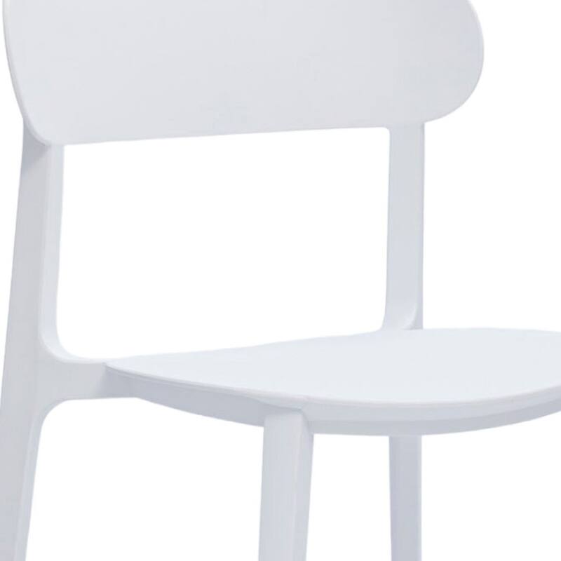 HomeRoots Set of Four White Heavy Duty Plastic Dining Side Chairs - 20.46 in. x 30.50 in. x 18.89 in.