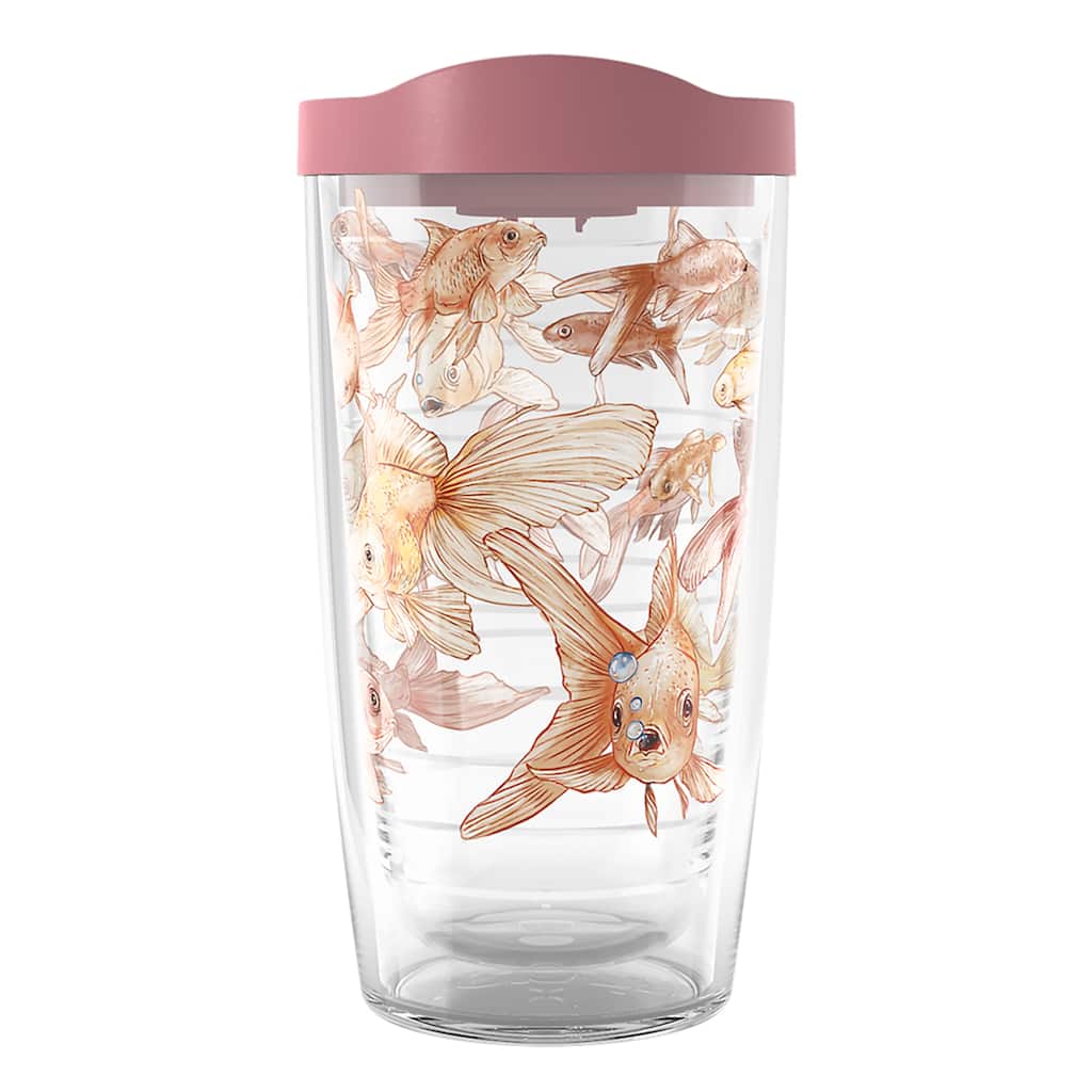 Tervis Here Fishy Fishy Goldfish Made in USA Double Walled Insulated Travel Tumbler, Classic