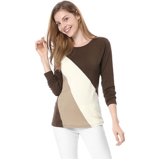 Color block long sleeve shirt women's clearance