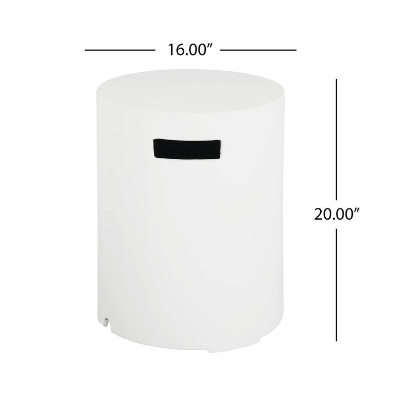 Christopher Knight Home - Trenton Outdoor Fire Pit and Side Table Set in Classic White with Lightweight Concrete Build