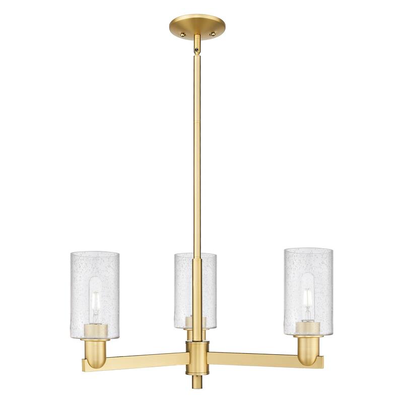 Innovations Lighting Endless Possibilities Arcadia - Clymer - 3 Light 26" Stem Hung Chandelier - Satin Gold/Seedy