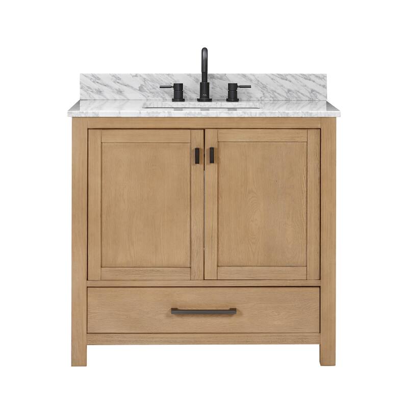 Avanity Modero 36 in. Single Sink Bathroom Vanity with Carrara Marble Top - 37"W x 22"D x 35"H