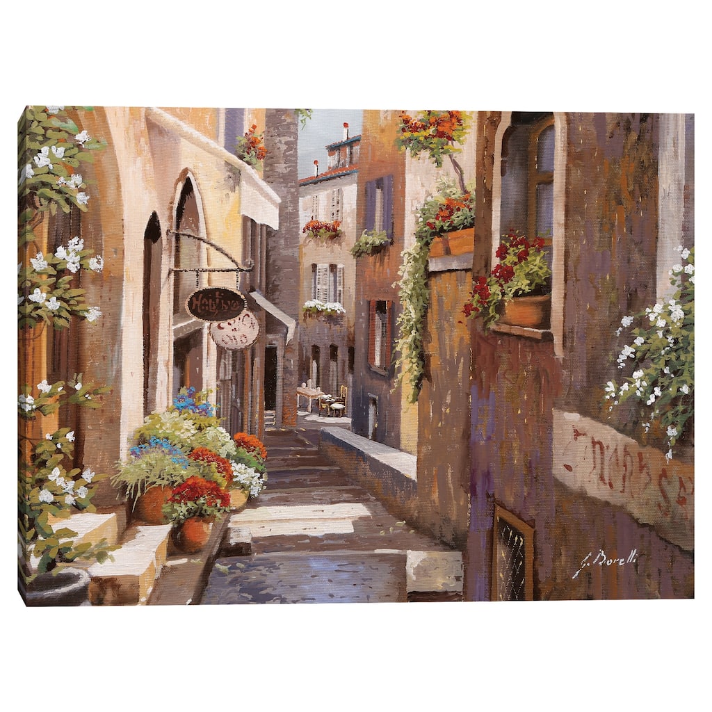 Rue du Bresc a St Paul by Guido Borelli Canvas Art Print
