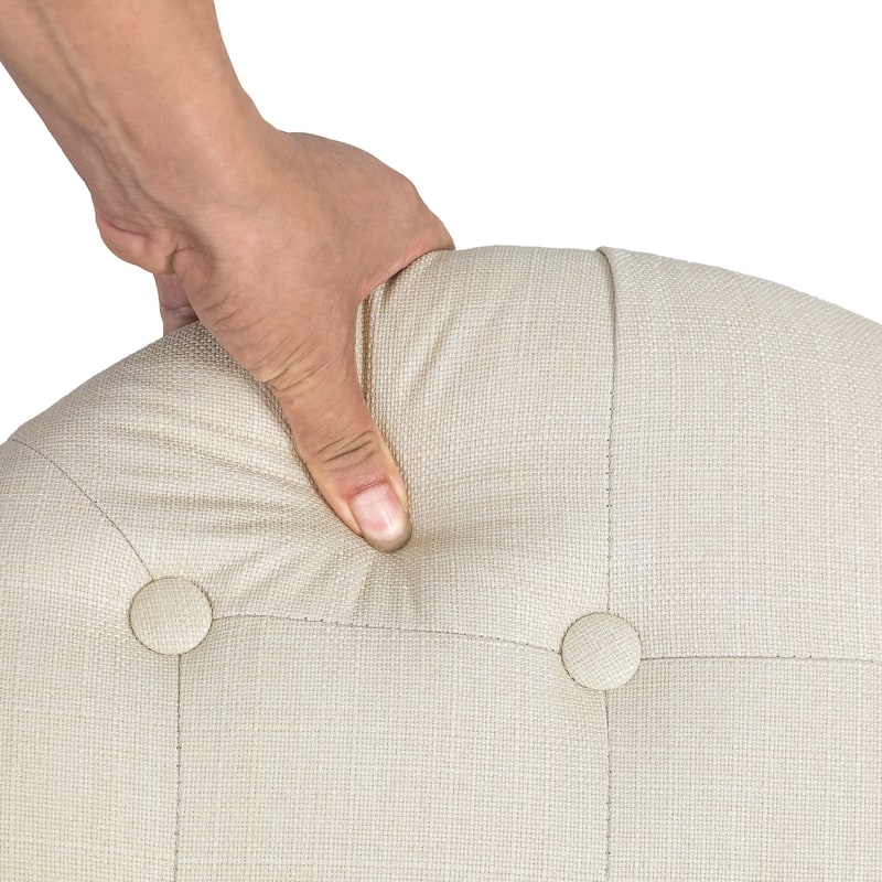 Adeco 20" Tufted Round Ottoman with Storage