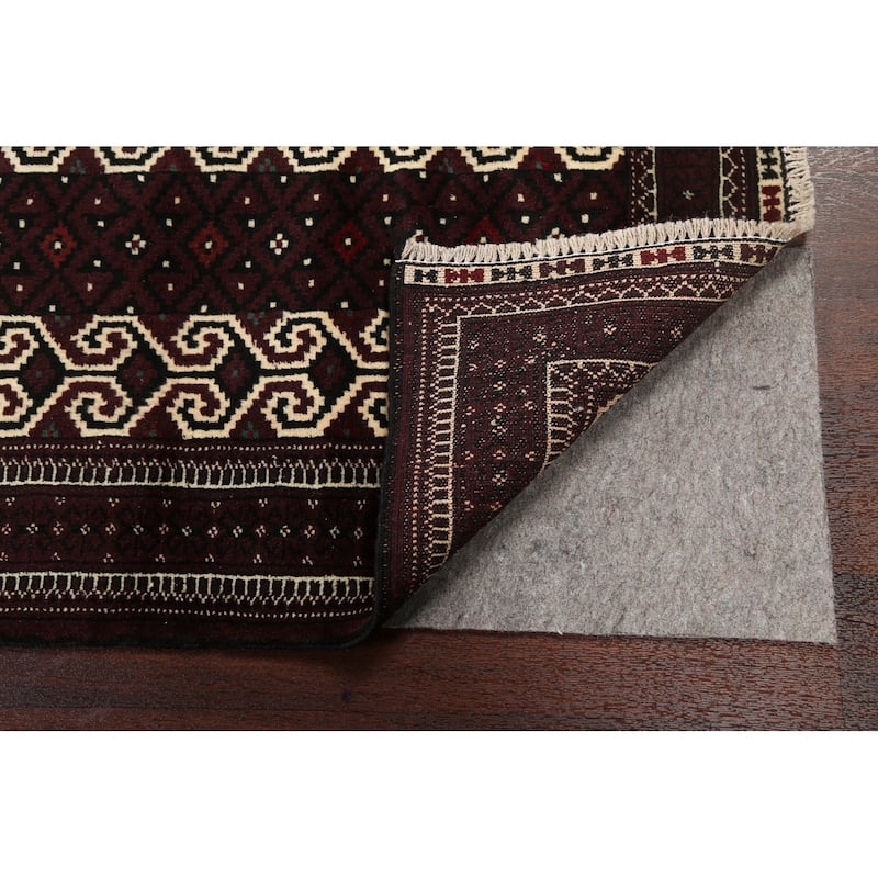 Traditional Geometric Persian Balouch Wool Area Rug Handmade Carpet - 2'6" x 3'11"