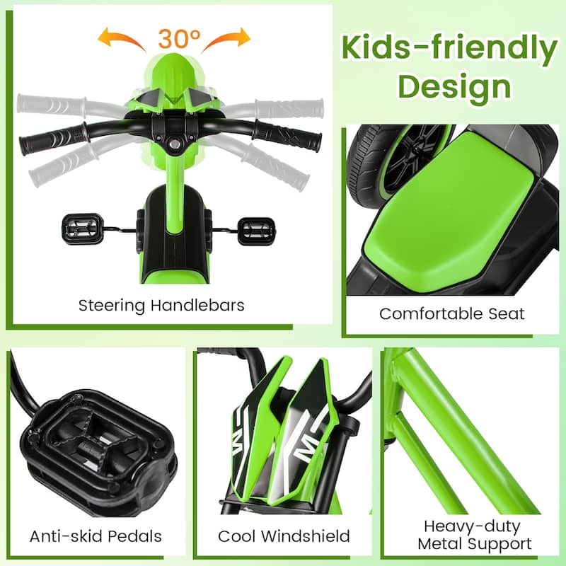 Gymax Kids Tricycle w/Foot Pedals Forward/Backward Steering Handlebars