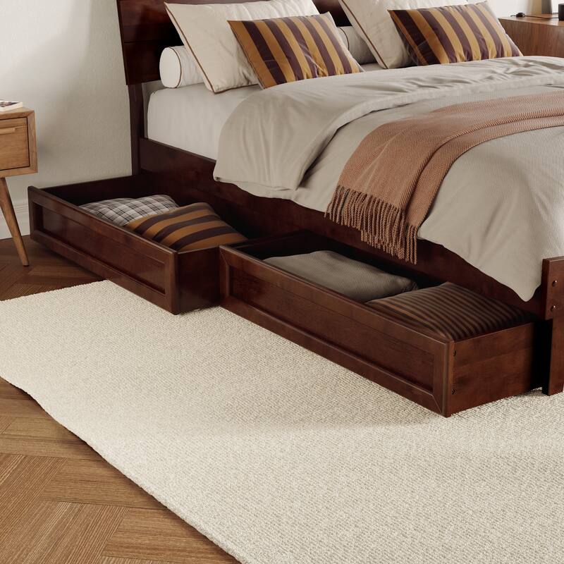 Phoenix Wood Platform Bed with Storage Drawers