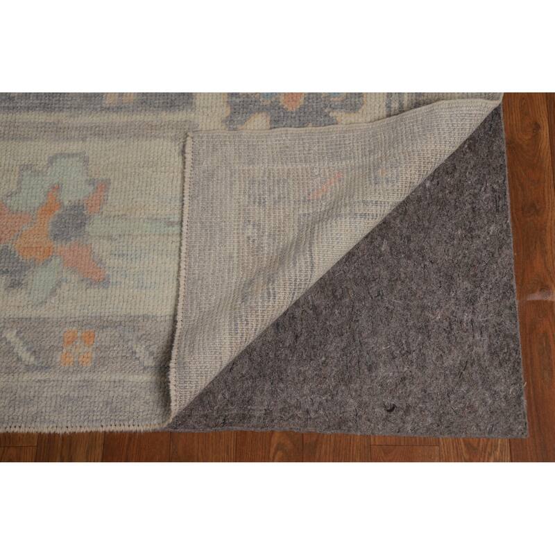 Hand Knotted Oriental 100% Wool Carpet Transitional All-Over Greys & Charcoal Oushak Area Rug - 12' 9'' X 9' 0''