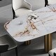 preview thumbnail 5 of 7, Modern 63 " Natural texture Rectangle Faux Marble Dining Table