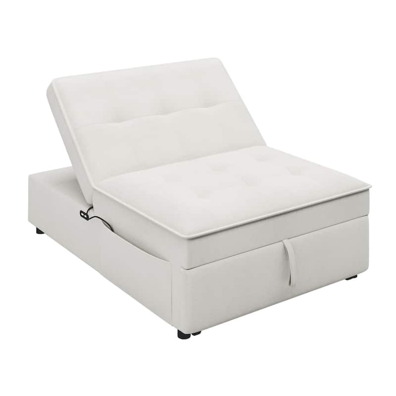 4-in-1 Convertible Sofa Bed Chair Folding Ottoman Living Room Sleeper Chaise Lounge with Adjustable Backrest USB Port and Pocket