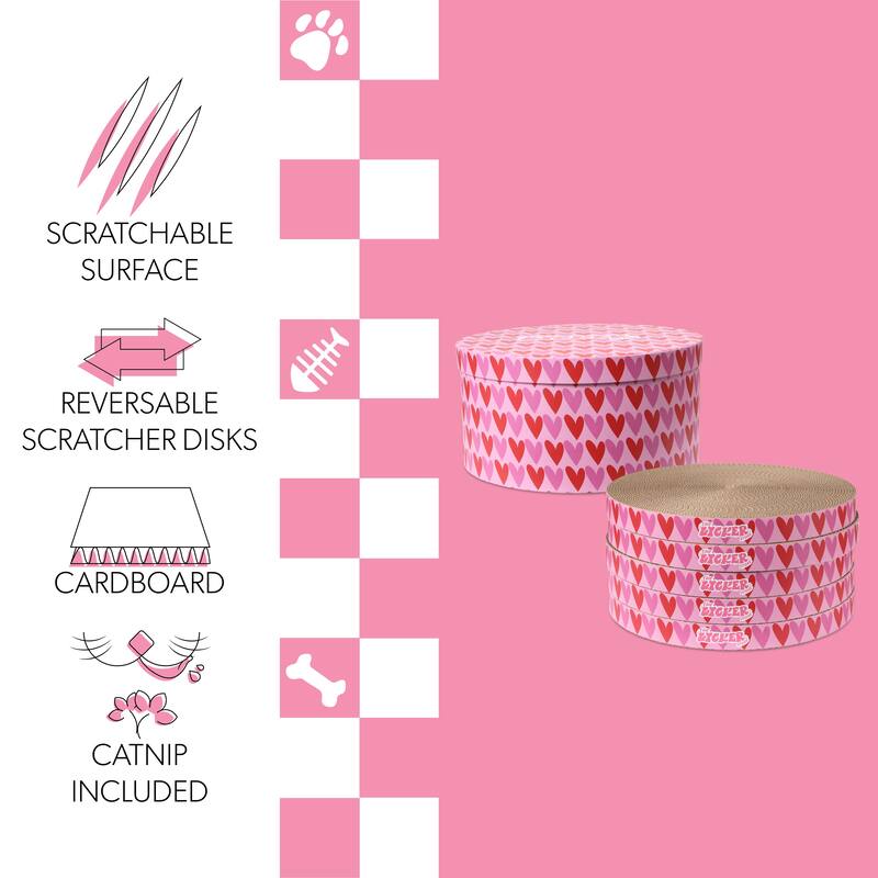 Kate 12" Cardboard Reversible Cat Scratcher Pad in Box with Catnip, (5-Pack)