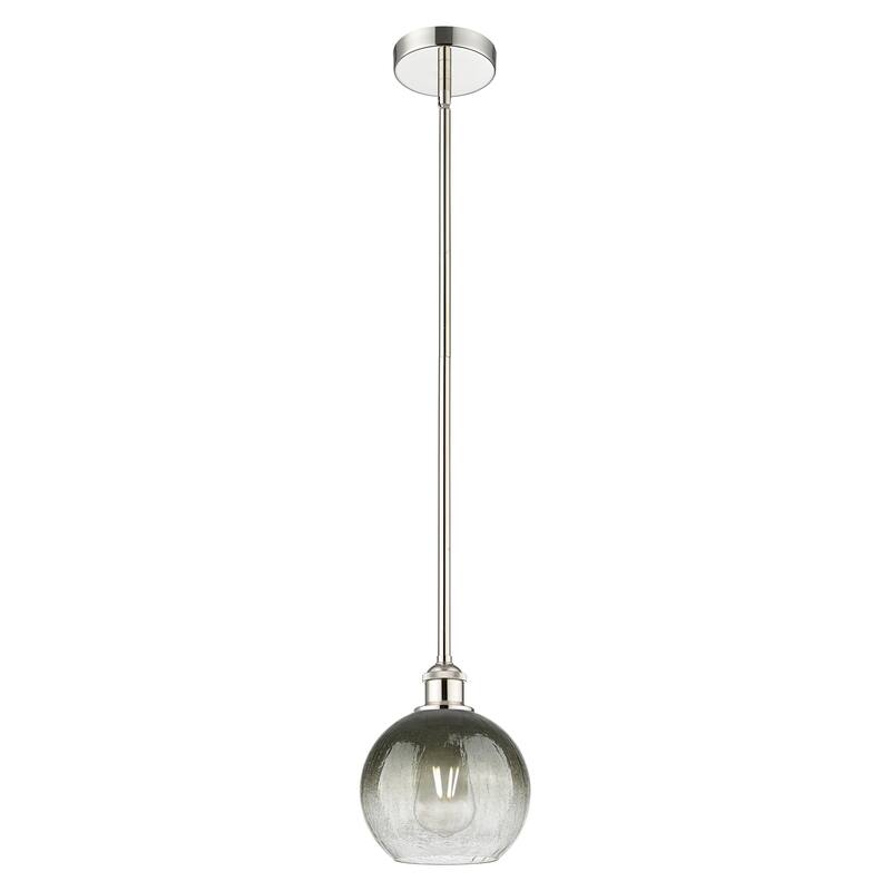 Innovations Lighting Endless Possibilities Edison - Brookhaven Globe - 1 Light 8" Stem Hung Mini Pendant - Slate/Polished Nickel
