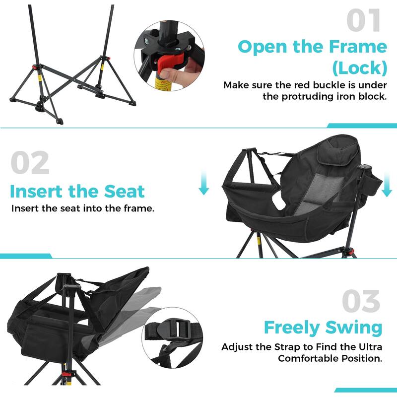 Hammock Camping Chair, Foldable Portable Rocking Chairs for Adults