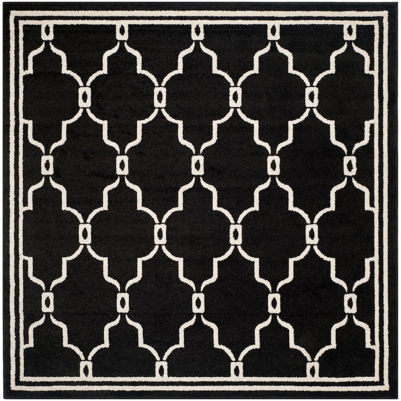 SAFAVIEH Amherst Nargis Modern Rug - 7' Square - Anthracite/Ivory