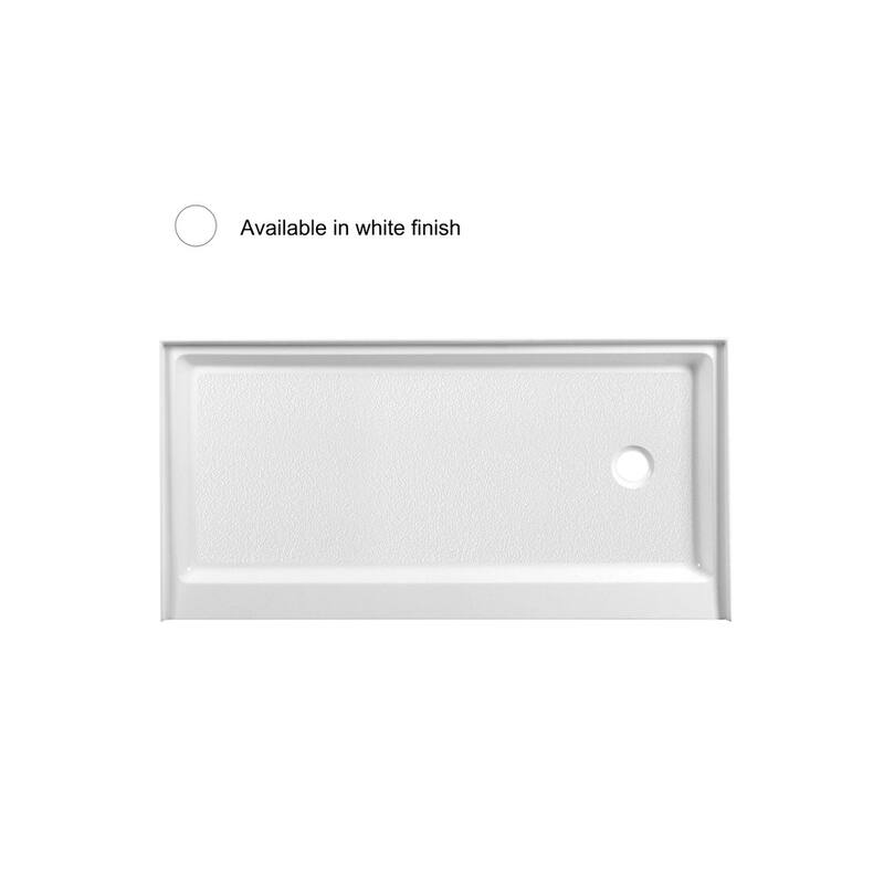 Indigo Home 60x30 inch Single Threshold Shower Tray Right Drain in White