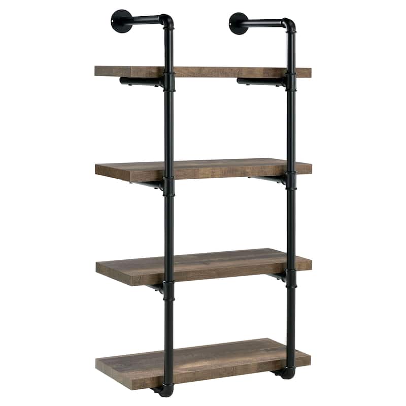 Elmcrest Farmhouse 24-inch 4-shelf Wall Bookshelf - Rustic Oak