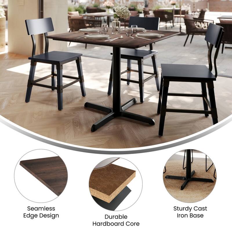 Commercial HPL Tabletop with Table Height Crisscross Base