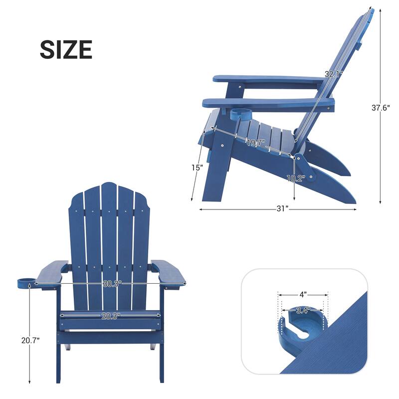 Bonosuki Set of 2 Folding Adirondack Chair Patio Fire Pit Chair