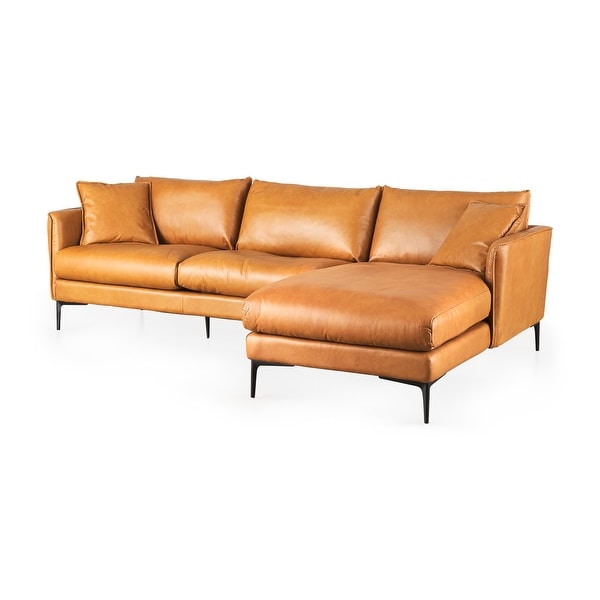 Genuine leather on sale sectional