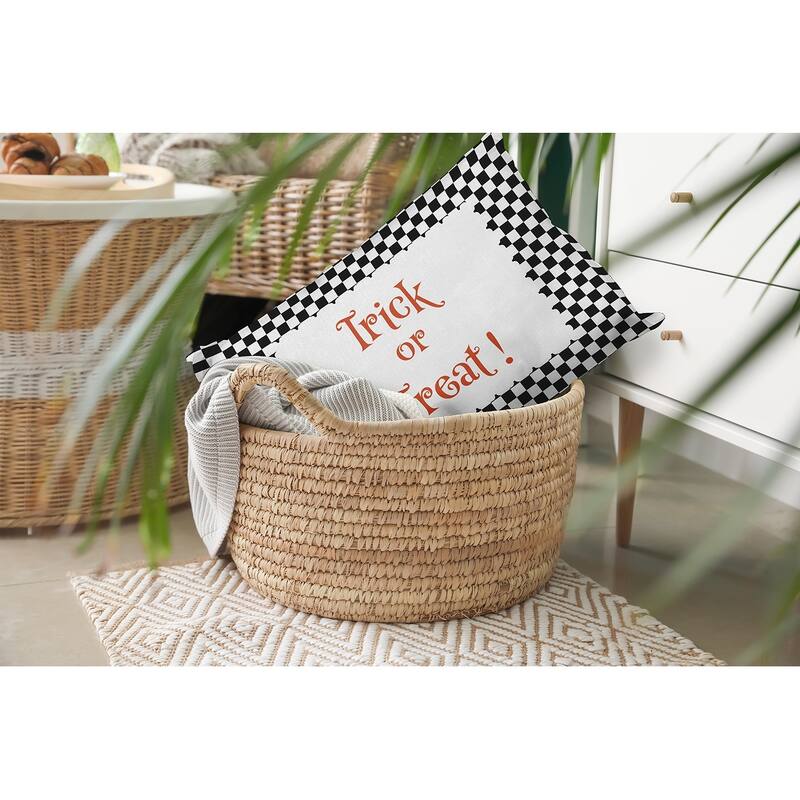 Halloween Trick or Treat Checks Accent Pillow