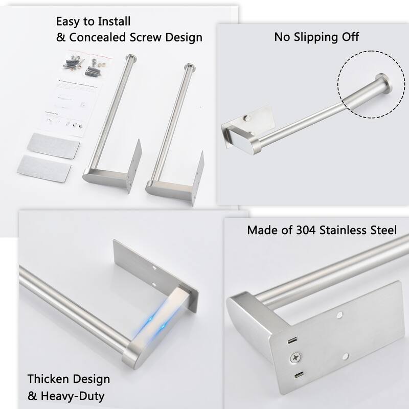 2-Piece Under Cabinet Wall-Mount Paper Towel Holder