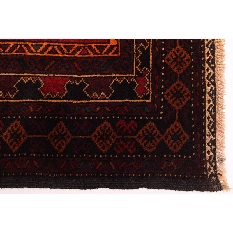 ECARPETGALLERY Hand-knotted Teimani Black, Orange Wool Rug - 4'3 x 6'6