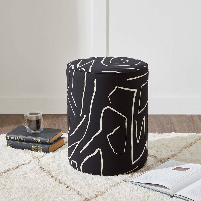 Renwil Artak Indoor Cotton Stool, Black