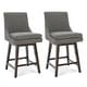 preview thumbnail 120 of 216, Luca Counter Height Swivel Barstool Set of 2 - Fog Grey-Fabric - Counter Height