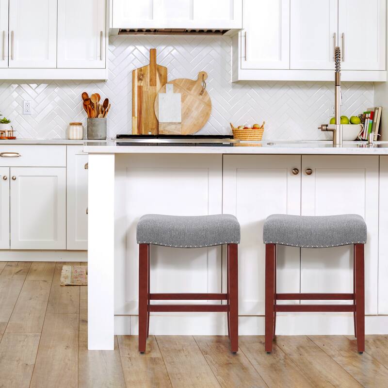 Jameson Upholstered Polyester Cherry 24 Inch Counter Stool (Set Of 2)