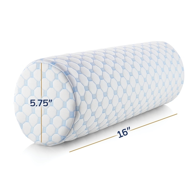 Nestl Memory Foam Cooling Neck Pillow for Pain Relief Sleeping Cylinder Neck Roll Pillow with A Breathable Cooling Cover Medium Specialty