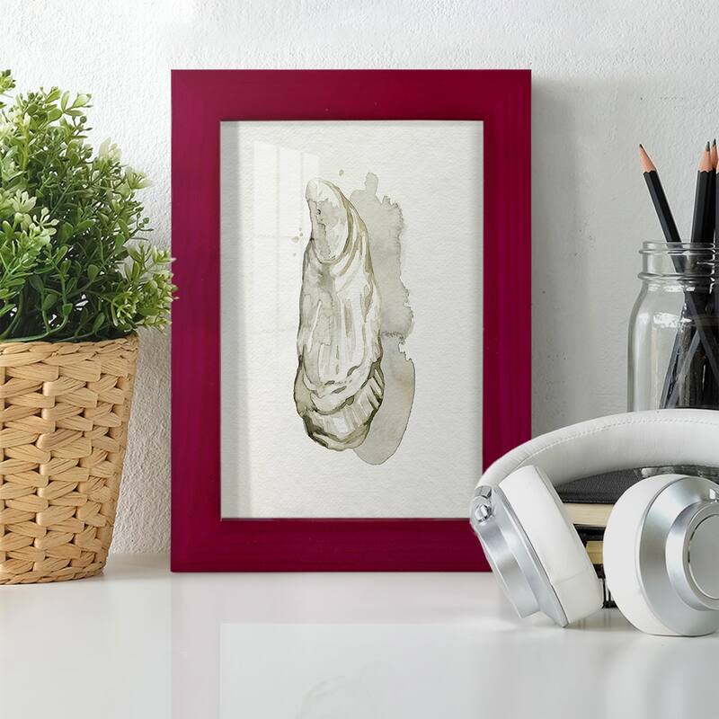 Oysters on the Bay I -Framed Print w/glass-Cherry Red