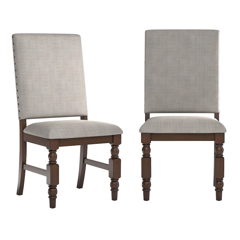 Lubeck Nailhead Upholstered Dining Chairs (Set of 2) - Grey