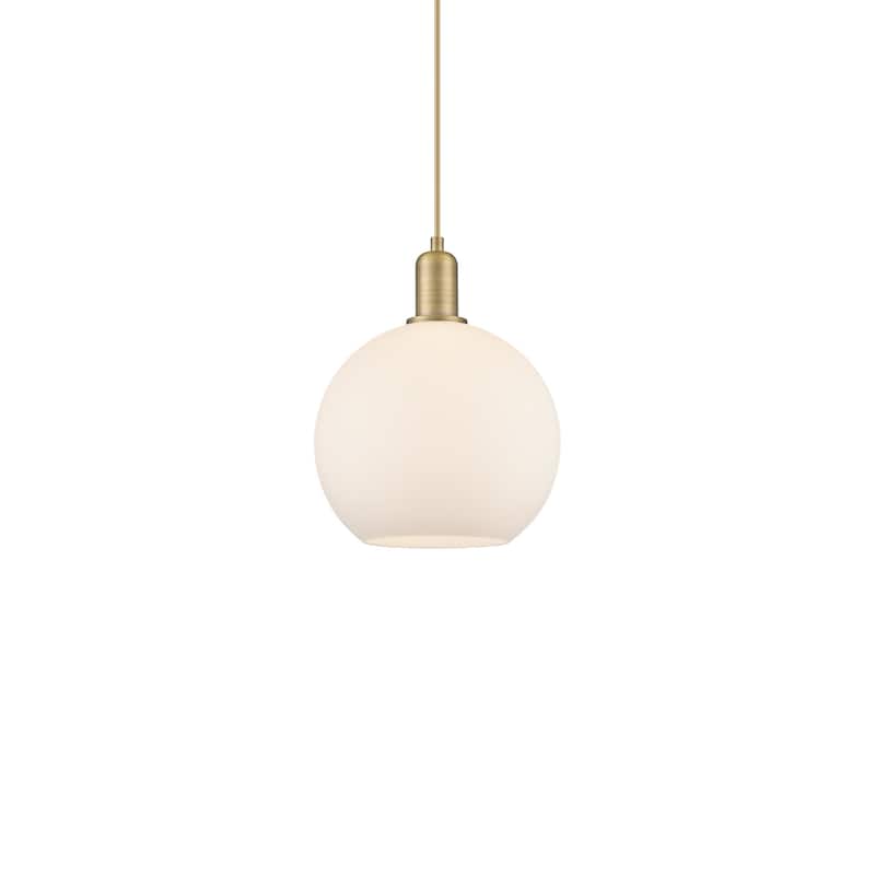 Innovations Lighting 716-1P-13-10 Athens Pendant Athens 10" Wide Mini - Brushed Brass / Matte White