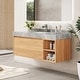 preview thumbnail 9 of 73, 48" Modern Floating Single Bathroom Vanities with Sink, Brown or Natural wood, 2 Drawers Grey&NaturalWood