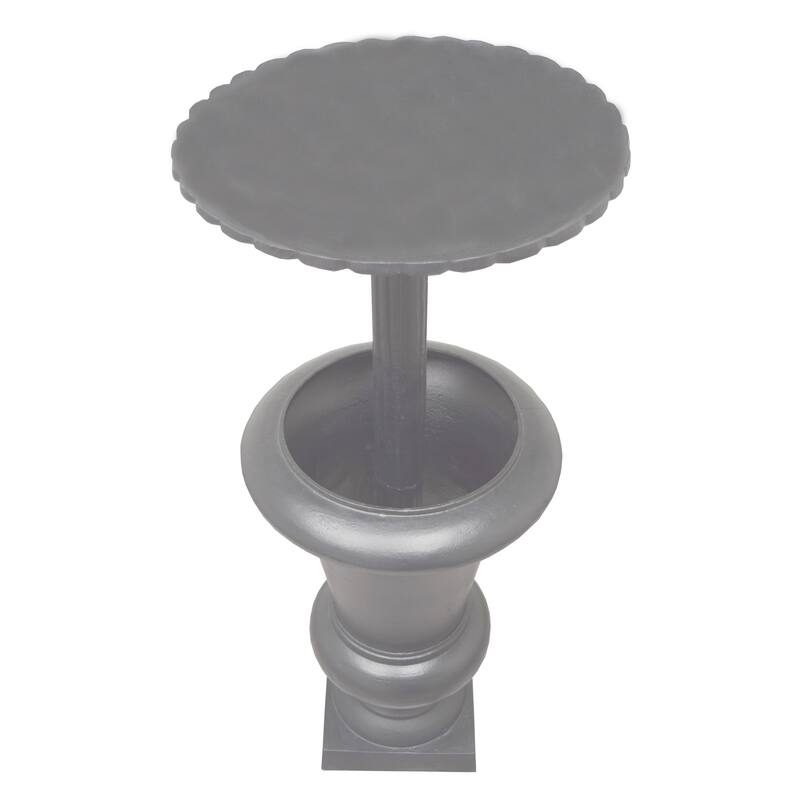 Ornate Round Cast Aluminum Metal 40-in Bird Bath and Planter Vase Combo
