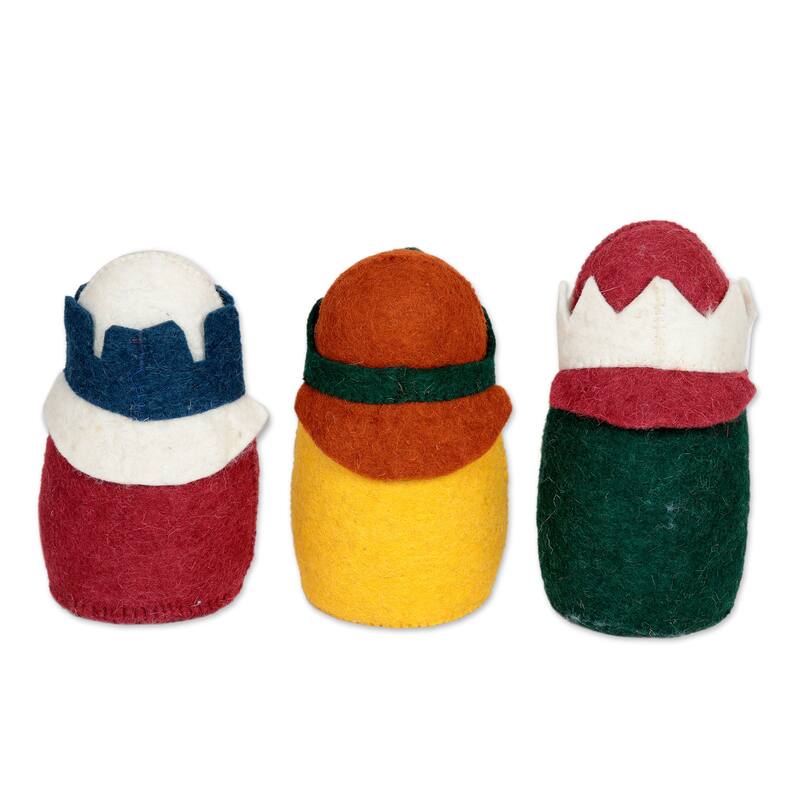 Novica Handmade Three Wise Men Wool Holiday Decor (Set Of 3)