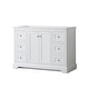 preview thumbnail 19 of 17, Wyndham Collection Avery 48" Single Free Standing Vanity Cabinet Only White / Brushed Gold Hardware