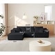 preview thumbnail 38 of 46, GDFStudio - 104" Cloud Modern Innovative Chenille Modular Sofa with L-Shape Chaise and Deep Seat Black