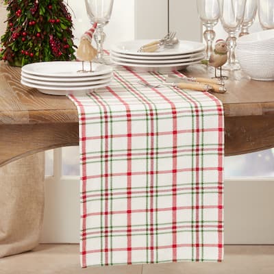 Cotton Plaid Design Runner