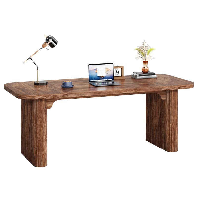 Large Wood Executive Desk, Modern Computer Desk, Home Office Workstation Boss Desk
