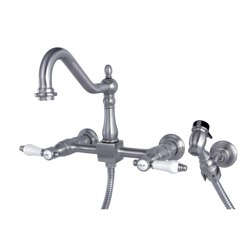 Kingston Brass Bel-Air 1.8 GPM Wall Mounted Bridge Kitchen Faucet -