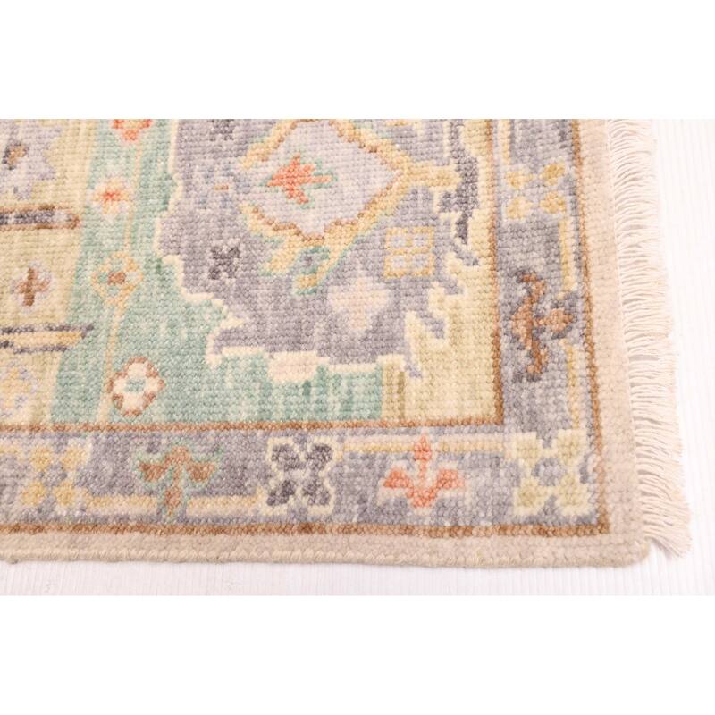 ECARPETGALLERY Hand-knotted Modern Oushak Ivory Wool Rug - 7'11 x 9'11