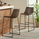 preview thumbnail 2 of 5, Cedric Faux Leather Barstools (Set of 2) by Christopher Knight Home